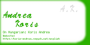 andrea koris business card